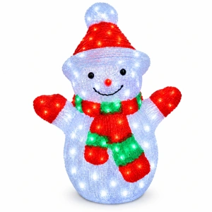 Om de zăpadă decorativ din acril cu LED-uri – 45 cm, 50 LED-uri, 8 funcții de iluminare, OLD-298