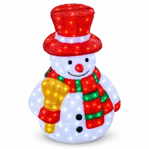 Om de zăpadă decorativ din acril cu LED-uri – 80 cm, 232 LED-uri, 8 funcții de iluminare, OLD-292