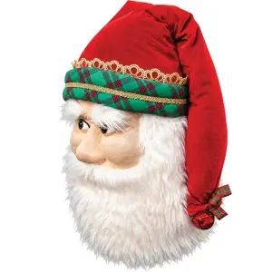 Decoratiune Craciun - Cap de Moș Crăciun suspendat roșu – 42 × 24 × 77 cm, DE-408 - Img 2