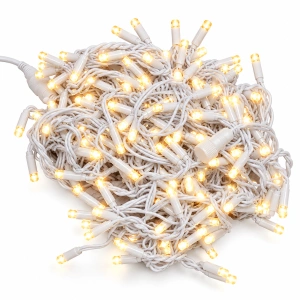 Instalație luminoasă LED tip turturi – alb cald + flash alb , fir alb – 8M – OLD-368 CLD - Img 3