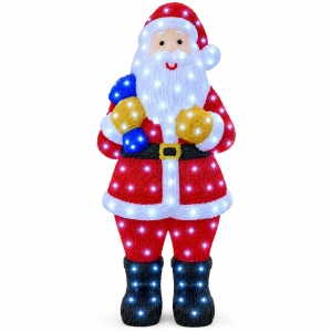 Moș Crăciun decorativ din acril cu LED-uri – 120 cm, 440 LED-uri, 8 funcții de iluminare, OLD-284