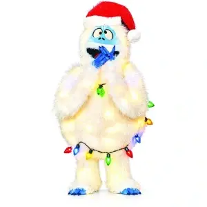 Decoratiune Craciun in forma de Bumble Yeti, cu instalatie led, 45x19x85 cm, DE-962