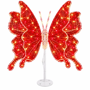Fluture decorativ LED static – 100 cm – alb cald, OLD 516-100-R - Img 5