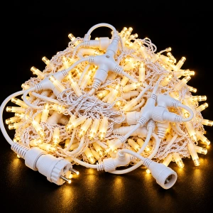 Instalație perdea LED 4 × 3 m – 800 LED – alb cald/ FLASH, fir alb, OLD-354-CLD - Img 4