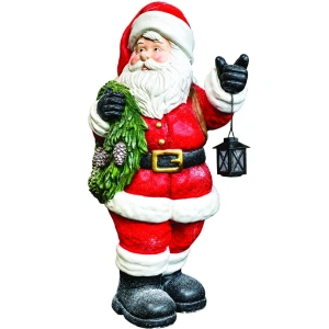 Moș Crăciun decorativ cu felinar, din ceramica, Dimensiuni: 54*42*91 cm, Cod: OLD-422