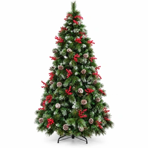 Brad artificial cu aspect natural si instalatie led, 240cm, DE-1206-240
