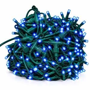 Instalație perdea LED 4 × 2 m – 400 LED – albastru/ FLASH, fir verde, OLD-349-B - Img 3