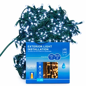 Instalație perdea LED 4 × 5 m – 1200 LED – alb rece/ FLASH, fir alb, OLD-363W - Img 3