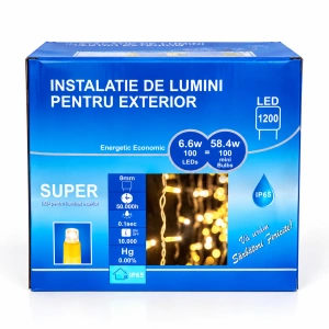 Instalație perdea LED 4 × 5 m – 1200 LED – albastru/ FLASH, OLD-365-B - Img 3