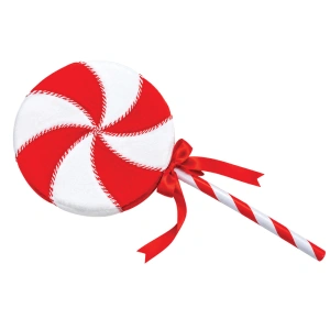 Acadea tip mentă, roșu-alb din polistiren – 32 × 4 × 77 cm – DE-18