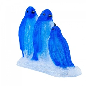 Decoratiune de exterior cu lumini, Familie de Pinguini, din acril, dimensiune 38x15.5x31cm, 8 jocuri de lumini, 60 led-uri, lumina rece, cablu de alimentare 3m, protectie IP44, MI-1066 - Img 2