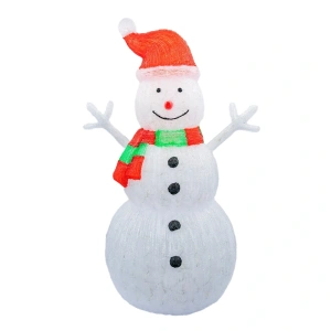 Decoratiune luminoasa pentru exterior din acril Om de Zapada, h 120cm, 440 led-uri, OLD-280