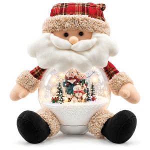 Figurină decorativă de Crăciun cu efect de ninsoare – Moș Crăciun – 30 × 23 × 42 cm – Cod produs: DE-791