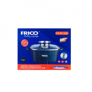 Oala aluminiu marmurat, diametru 24cm, capacitate 4.4L, culoare negru, capac de sticla, cod 4402 - Img 3