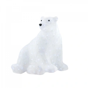 Decoratiune de exterior cu lumini, Urs Polar din acril, 180 Led-uri, dimensiune produs 77X69X74 cm, 8 jocuri de lumini, OLD-286