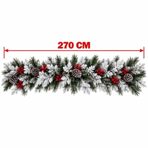 Ghirlanda decorativa din brad artificial aspect premium, 270cm, OLD-125-270 - Img 3
