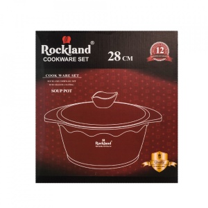 Oala din Granit cu capac 28 cm , Rockland DT28-BR - Img 5