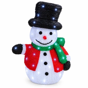 Om de zăpadă decorativ din acril cu LED-uri – 40 cm, 50 LED-uri, 8 funcții de iluminare, OLD-301