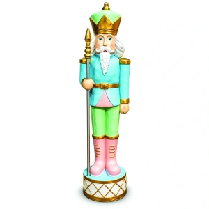 Soldățel nutcracker decorativ de Crăciun – albastru, din ceramica, Dimensiuni: 48 × 41 × 168 cm, Cod: OLD-433
