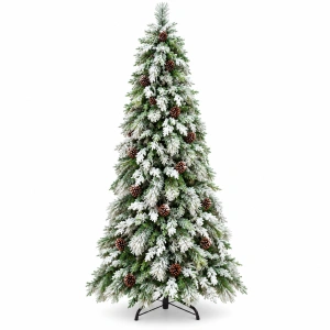 Brad artificial cu astepct natural si zapada, 210cm, DE-1209-210