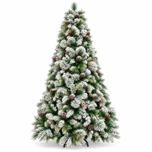 Brad artificial cu astepct natural si zapada, 210cm, DE-1216-210