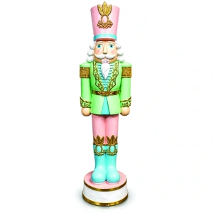 Soldățel nutcracker decorativ de Crăciun – verde, din ceramica, Dimensiuni: 51 × 48 × 183 cm, Cod: OLD-432