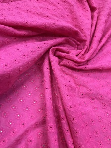 Bumbac brodat fucsia