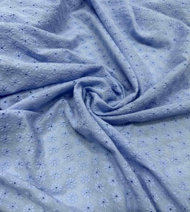 Bumbac brodat baby blue
