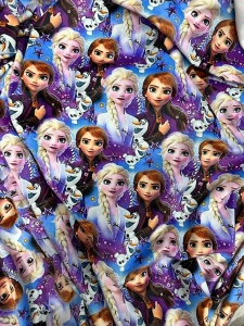 Catifea soft imprimata digital model Anna si Elsa