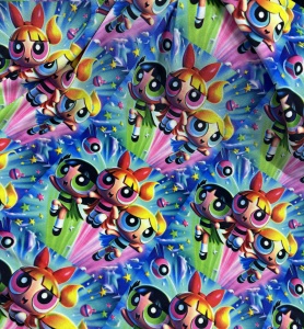 Catifea soft imprimata digital model Fetitele Powerpuff