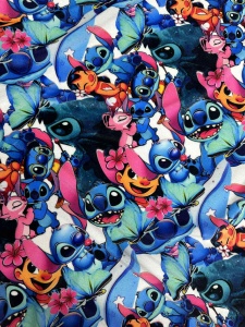 Catifea soft imprimata digital model Lilo si Stitch