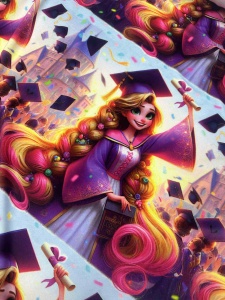 Catifea soft imprimata digital model Rapunzel
