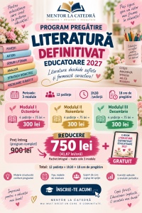 PROGRAM PREGĂTIRE LITERATURĂ DEFINITIVAT 2027
