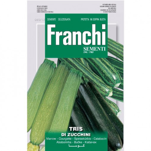 Seminte de zucchini Tris Marrow, 8g, Franchi, Italia