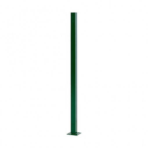 Stalp de gard metalic verde rectangular gaurit cu capac, cu suruburi si accesorii, 1m