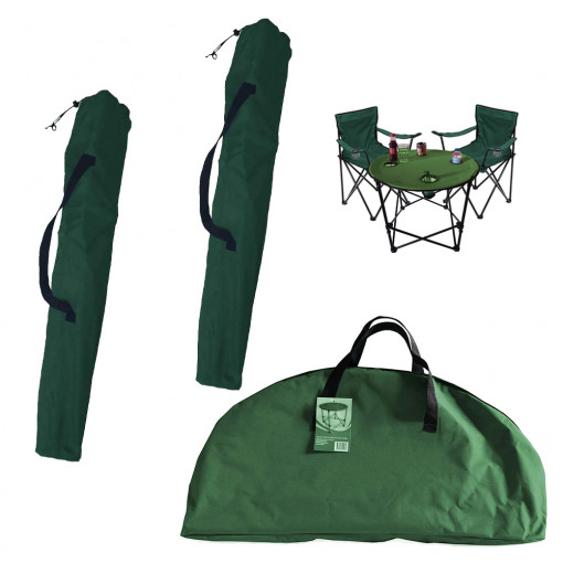 Set masa si 2 scaune camping, ArteNova, verde