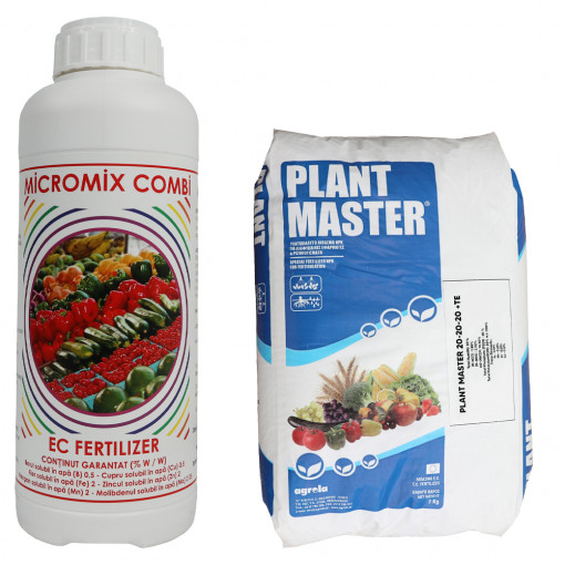 Ingrasaminte 20 - 20 - 20 + ME 2 kg cu fertilizant Micromix combi, 1 litru - pachet promotional