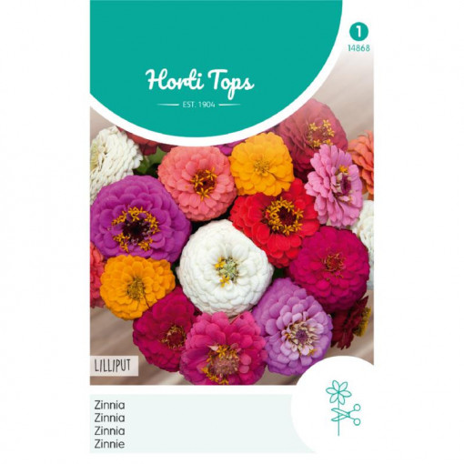 Seminte de Zinnia pitica mix, 1.5g/plic, Horti Tops, Olanda