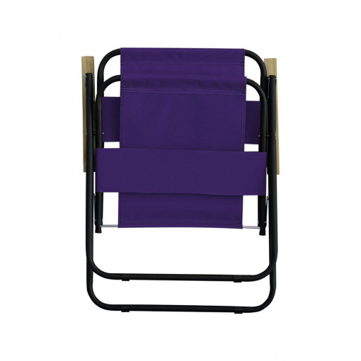 Set 2 scaune camping pliant cu cotiere, structura metalica, violet