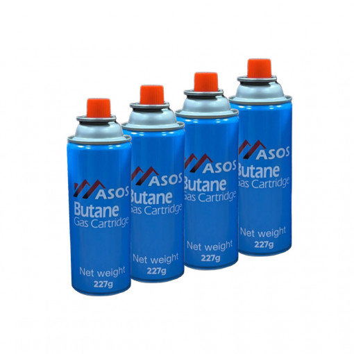 Set de 4 butelii gaz tip spray, pentru aragaz portabil, Asos, 227g - 410ml