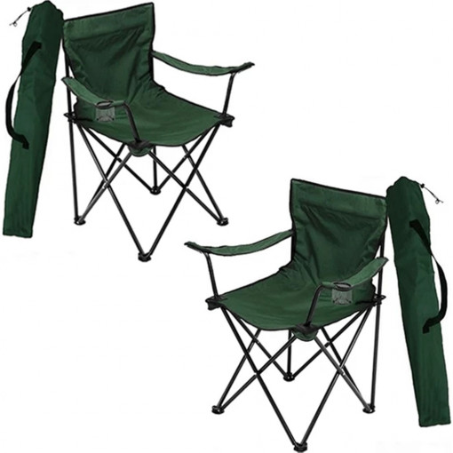 Set 2 scaune camping pliabil, Asos, verde