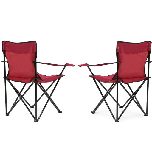 Set 2 scaune camping pliabil, ArteNova, rosu