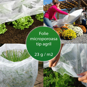 Agril / folie microporoasa 19 gr, latime 16m, lungime 100m