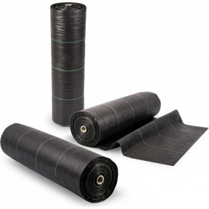 Agrotextil, antiburuieni, dimensiune 1.2m x 100m, negru cu dungi verzi