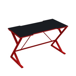 Birou cu structura metalica, rosu cu negru, Motto