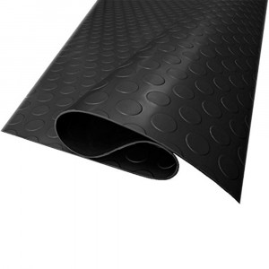 Covor antiderapant din cauciuc cu buline, negru, 1.2m x 16m, grosime 3mm