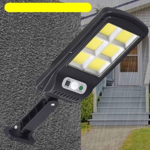 Lampa solara de perete cu senzor de miscare, panou extern, 120 LED COB, 4 moduri