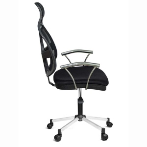 Scaun birou ergonomic, Confort, rotativ, reglabil, spatar cu plasa, negru