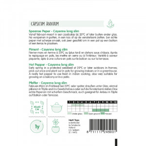 Seminte de ardei cayenne Long Slim, 1,5g, Horti Tops, Olanda