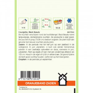 Seminte de dovlecel tip zucchini Black Beauty Long Green, 5g , Oranjeband, Olanda